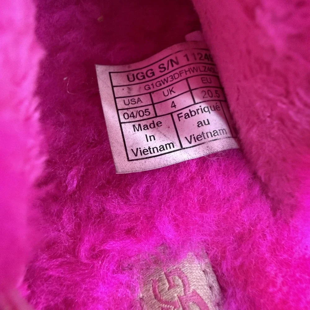 UGG Fluff Yeah Toddler Girls 4/5 Infant Toddler  Pink Slingback Fur Slippers